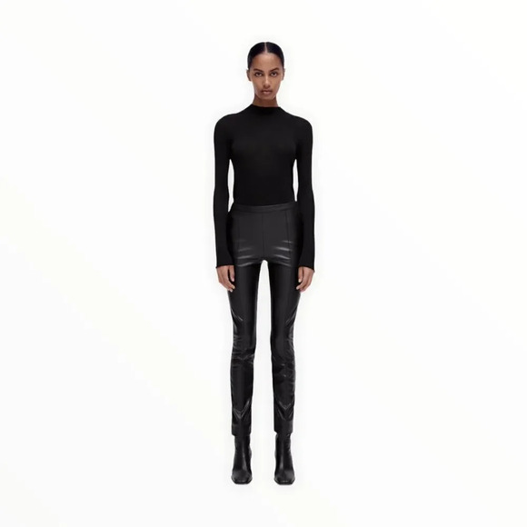 ZARA | Black | FAUX LEATHER LEGGINGS - Picture 5 of 10